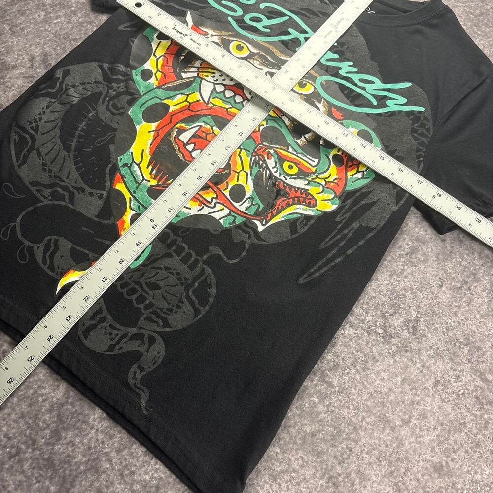Ed Hardy Tiger Snake Graphic T-Shirt Mens Small Black Y2K Tattoo Streetwear - Picture 8 of 8